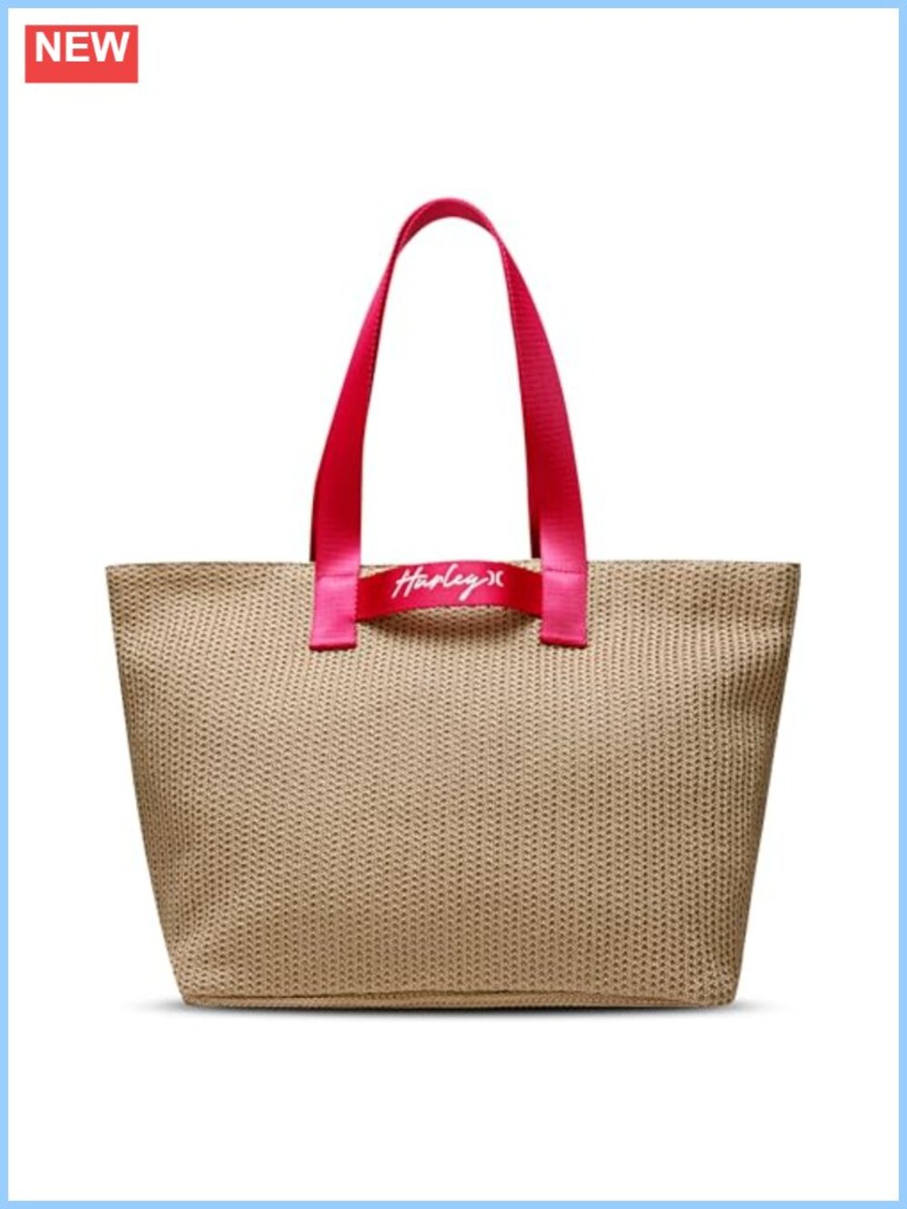 Hurley Straw Tote Bag Woven Beach Shoulder Bag